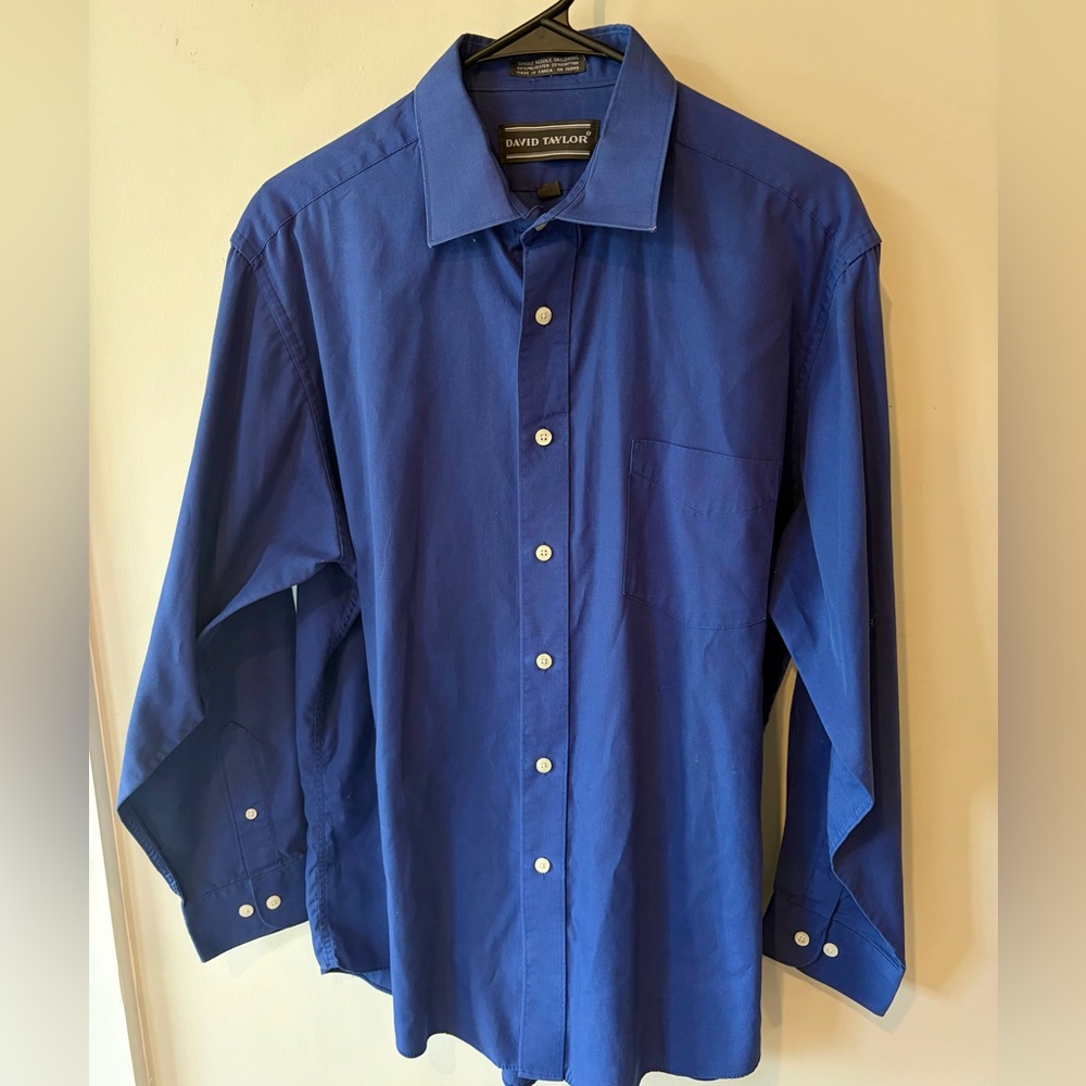 David Taylor Blue Dress Shirt Men’s 32/33